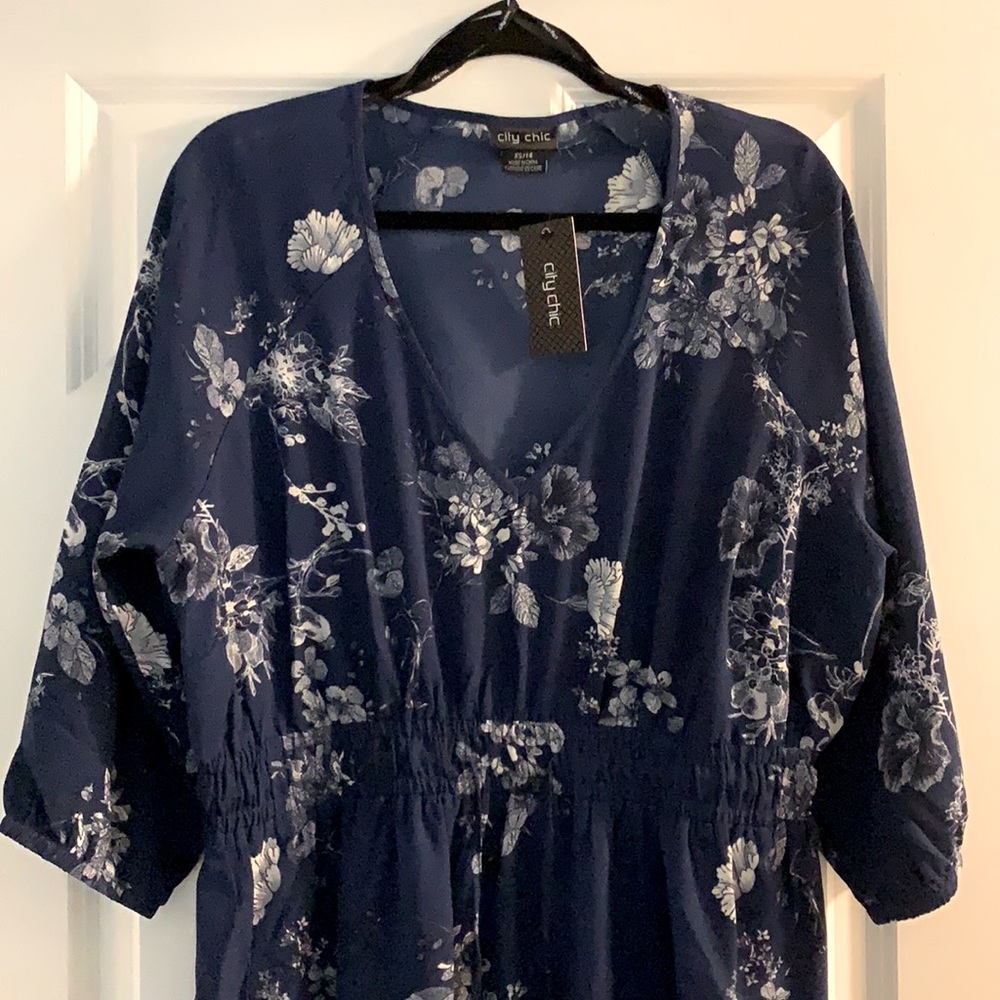 City Chic Navy Floral Dress